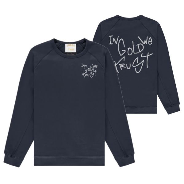 in gold we trust houston sweater blauw