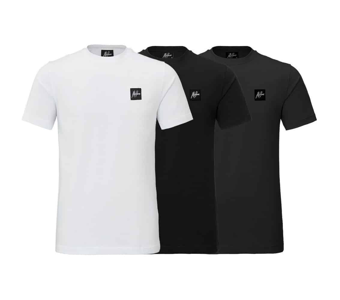 Malelions Patch 3-Pack T-shirt Zwart/Wit/Navy