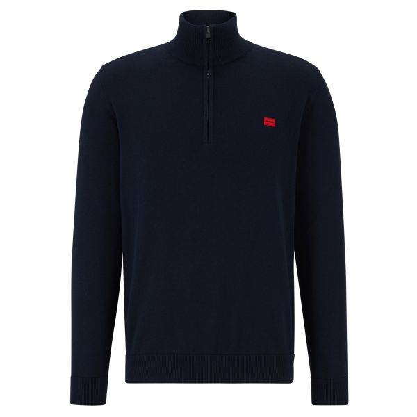 Hugo San Quintus Turtle Neck Zip Sweater Navy