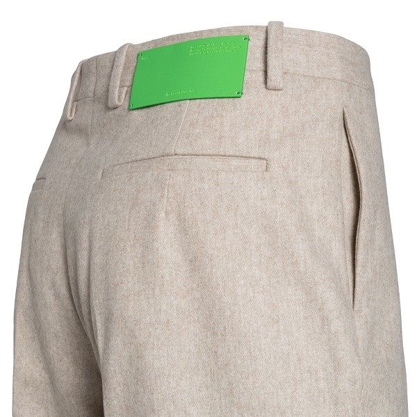 Off-White Tag Wool Zip Broek Beige