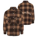 Palm Angels Life is Palm Flannel Overshirt Bruin