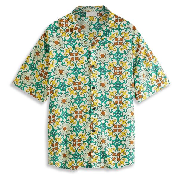 Drôle De Monsieur Slogan Faïence Overhemd Groen