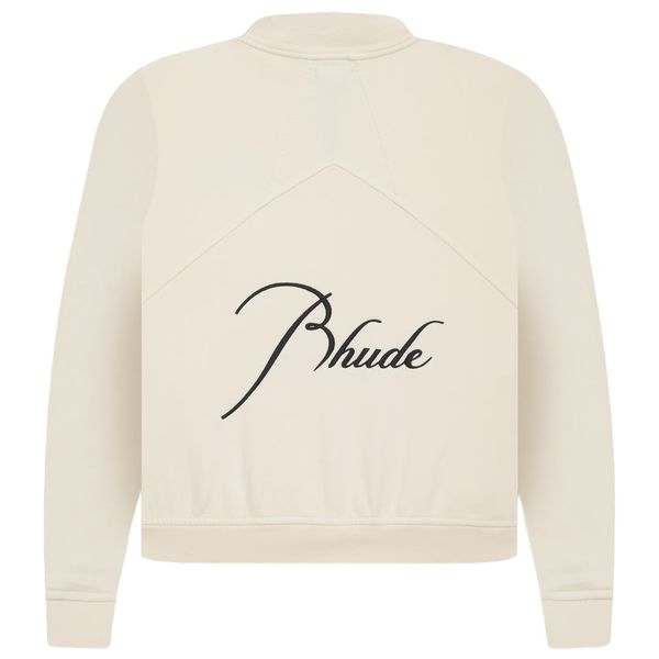 rhude quarte zip sweater off white