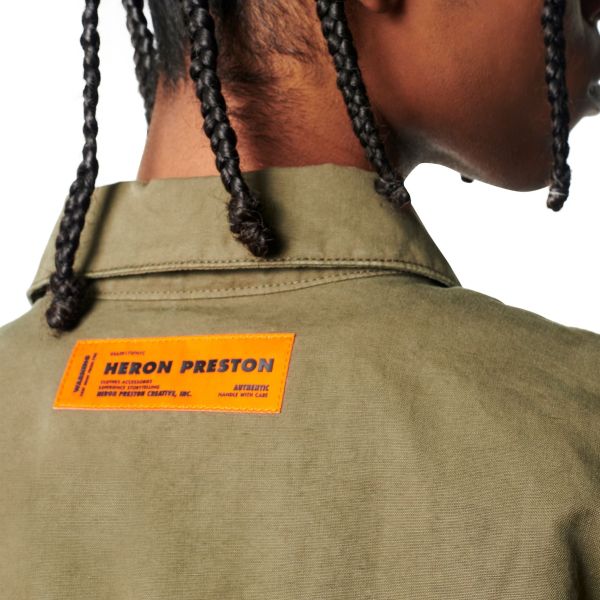Heron Preston Canvas Overhemd Donker Groen