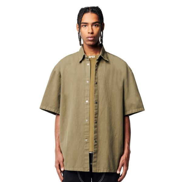 Heron Preston Canvas Overhemd Donker Groen