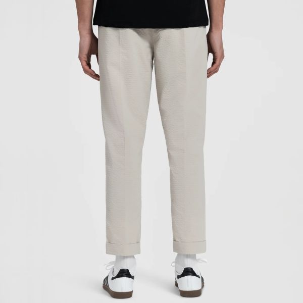 Olaf Seersucker Slim Broek Grijs