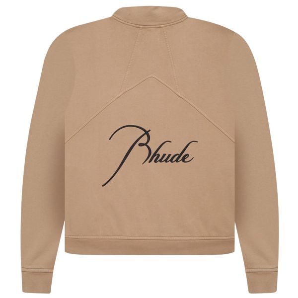 rhude quarte zip sweater beige