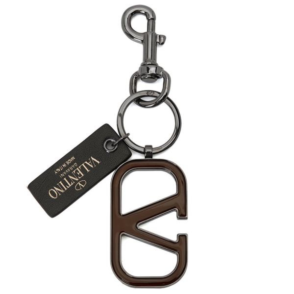 VALENTINO GARAVANI ブラックレザーキーホルダー Valentino Garavani Keychain Bruin | Mezaldy.com