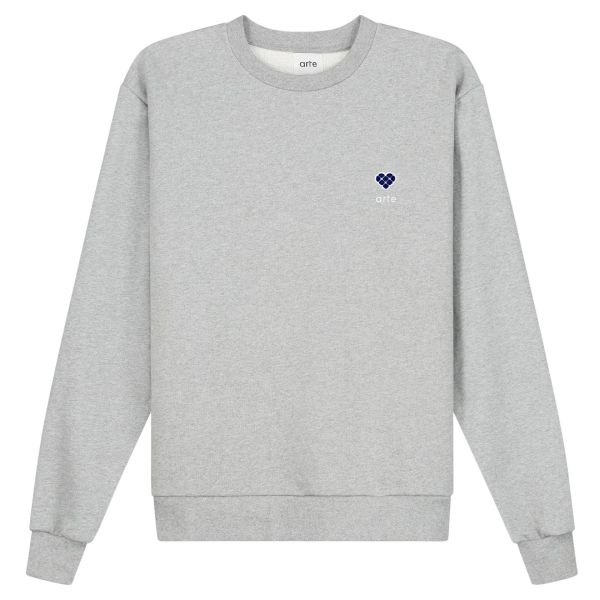 Arte Antwerp Cohen Heart Patch Sweater Grijs