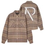 Represent Intial Print Flannel Overshirt Bruin