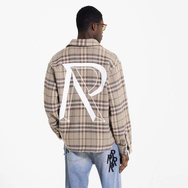 Represent Intial Print Flannel Overshirt Bruin