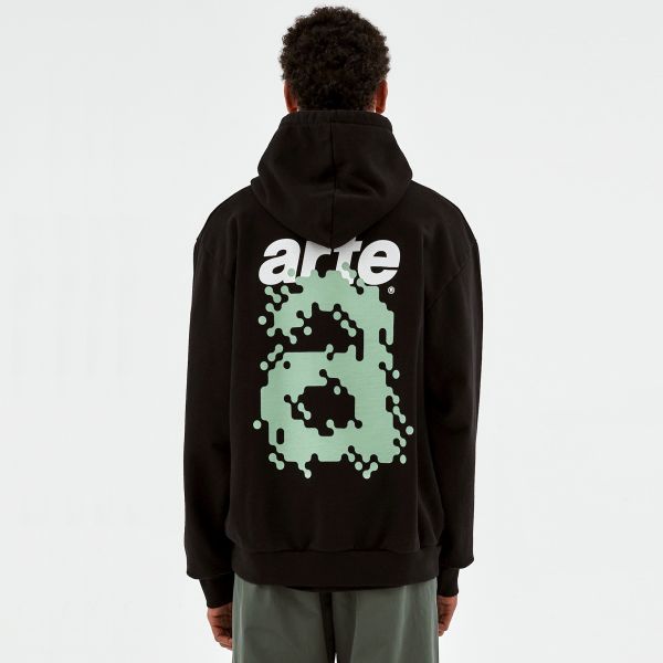 Arte Antwerp Harmon Back A Pixel Hoodie Zwart