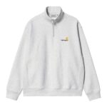 Carhartt Half Zip American Script Sweater Licht Grijs