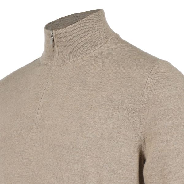 Gran Sasso Zip Mock Sweater Beige