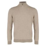 Gran Sasso Zip Mock Sweater Beige