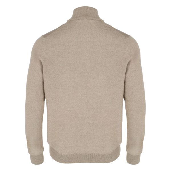 Gran Sasso Zip Mock Sweater Beige