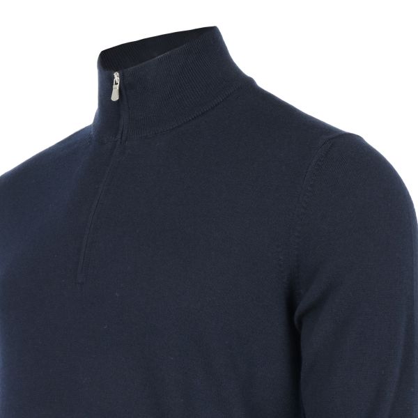 Gran Sasso Zip Mock Sweater Navy