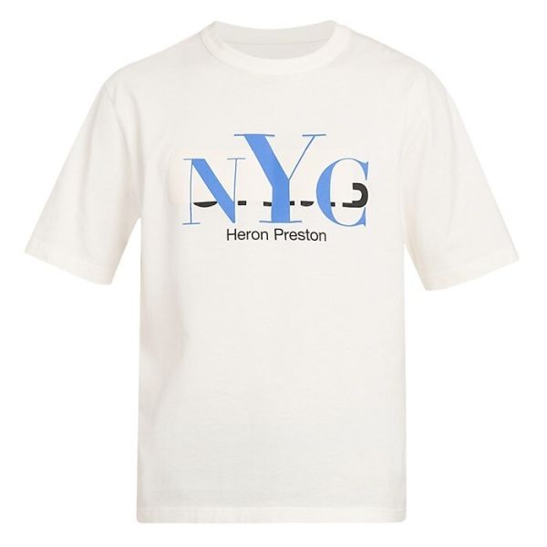 【関税込み】Heron Preston オフホワイト NYC Censored Tシャツ Heron Prestonのオフホワイト NYC Censored Tシャツがセール中