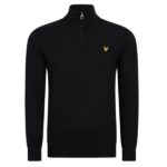 Lyle & Scott Merino Quarter Zip Sweater Zwart