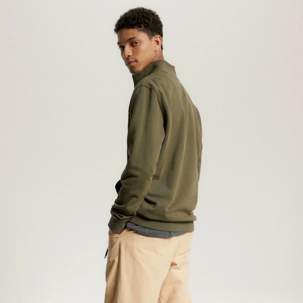 Tommy Jeans Regular Entry Graphic Half-Zip Sweater Donker Groen