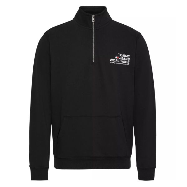 Tommy Jeans Regular Entry Graphic Half-Zip Sweater Zwart