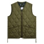 Taion Military Zip V Neck Down Vest Donker Groen