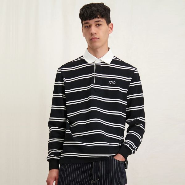 The New Originals Rugby Longsleeve Polo Zwart