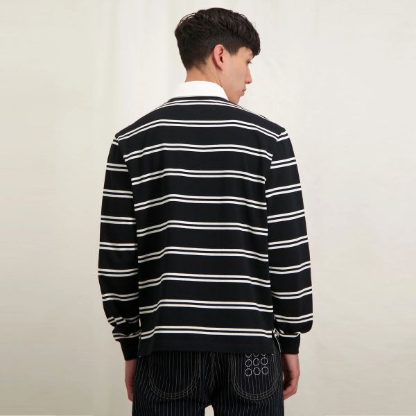 The New Originals Rugby Longsleeve Polo Zwart