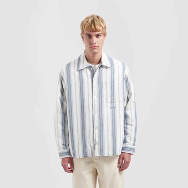 Olaf Padded Stripe Overhemd Wit/Blauw