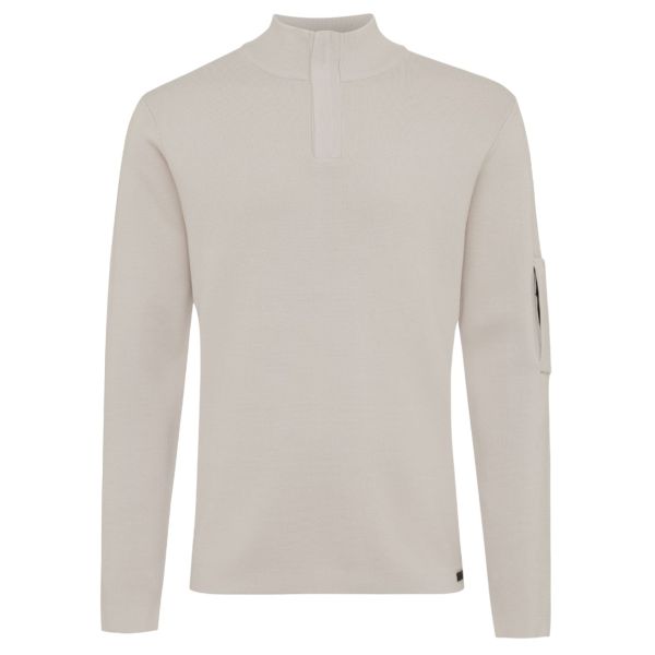 Genti Turtle Zip Sweater Beige