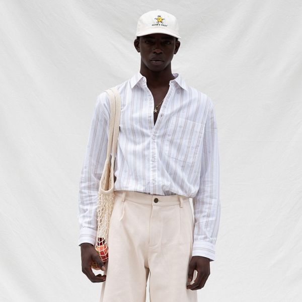 Bram's Fruit Lemon Pattern Overhemd Wit/Beige