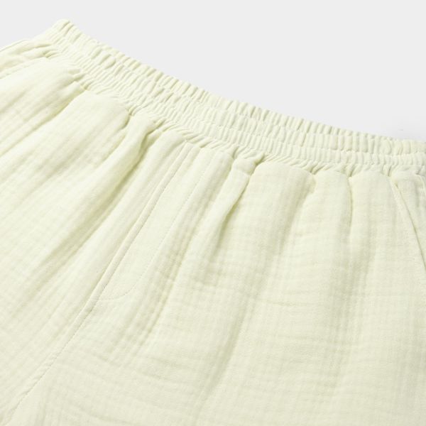 Daily Paper Enzi Seersucker Korte Broek Geel