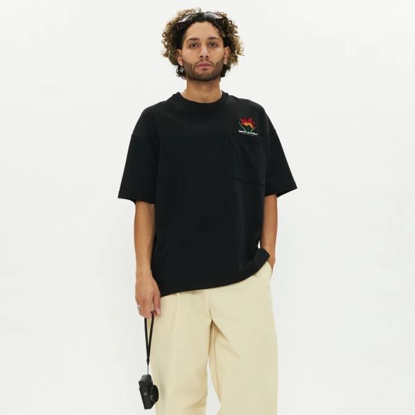 New Amsterdam Surf Association Waxed Tulip T-shirt Zwart