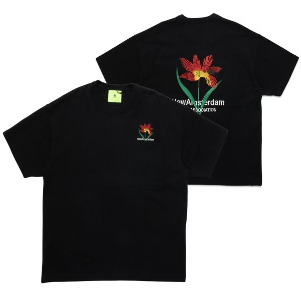 New Amsterdam Surf Association Waxed Tulip T-shirt Zwart