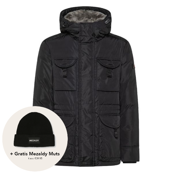 Peuterey Aiptek Fur Parka Zwart