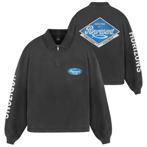 Represent Classic Parts Quarter Zip Sweater Zwart