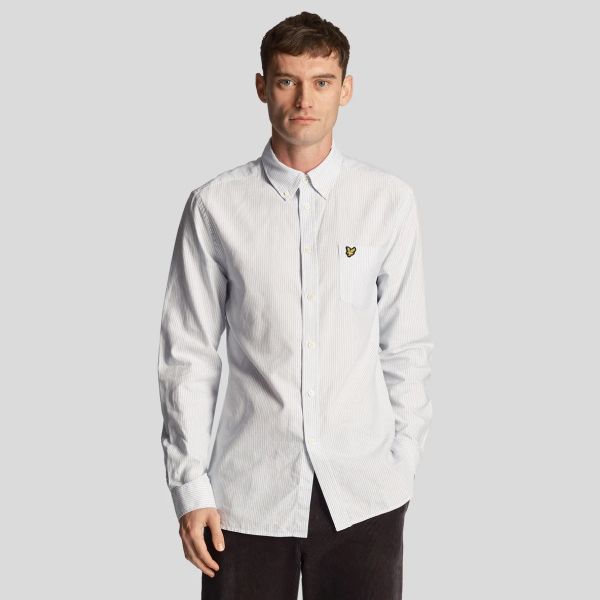Lyle & Scott Striped Oxford Overhemd Licht Blauw/Wit