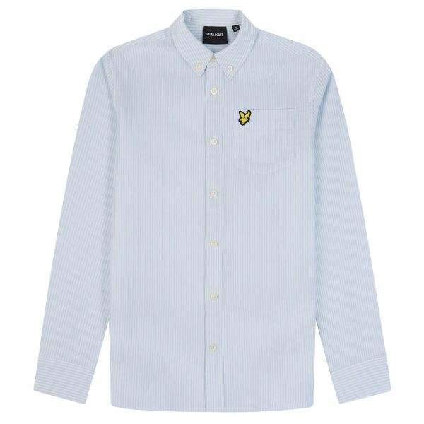 Lyle & Scott Striped Oxford Overhemd Licht Blauw/Wit
