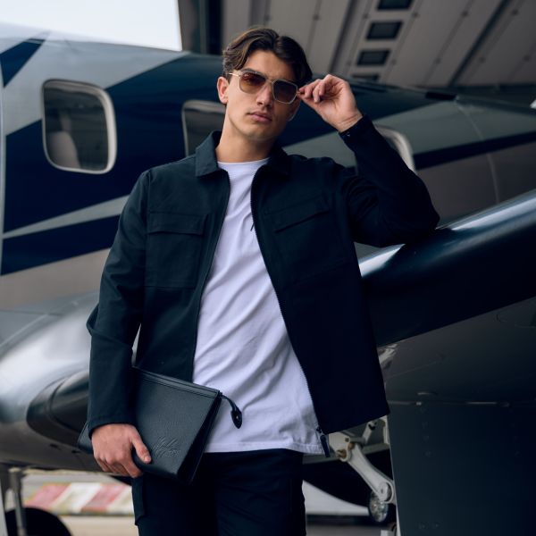 Malelions Cotton Zip Overshirt Zwart