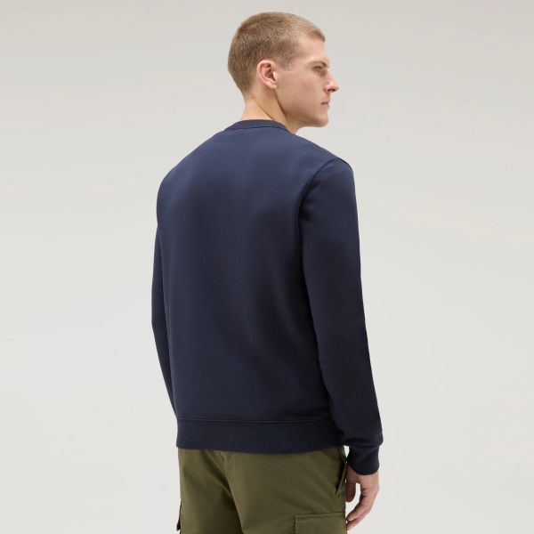 Woolrich Logo Script Sweater Navy