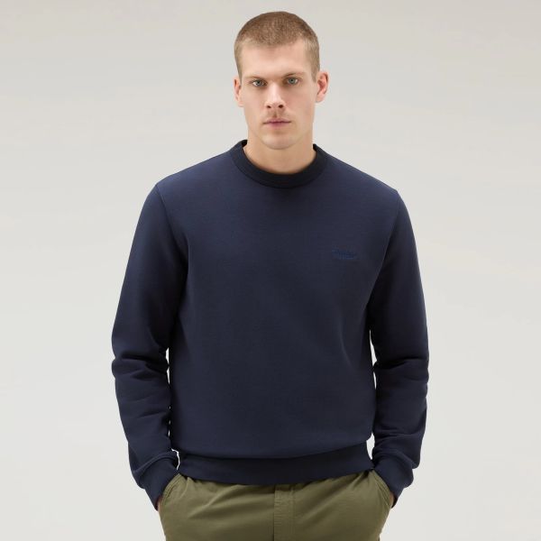 Woolrich Logo Script Sweater Navy