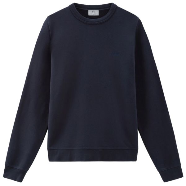 Woolrich Logo Script Sweater Navy