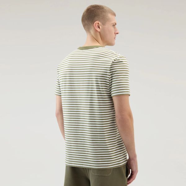 Woolrich Striped T-shirt Groen/Wit