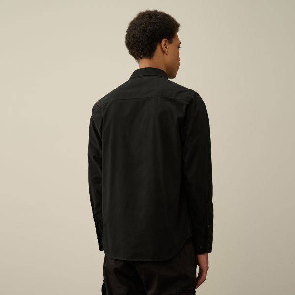 CP Company Gabardine Zipped Overshirt Zwart