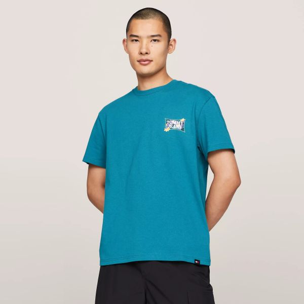 Tommy Jeans Flower Power T-shirt Donker Blauw