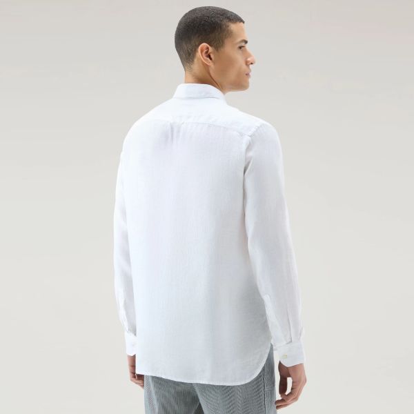 Woolrich Linen Overhemd Wit