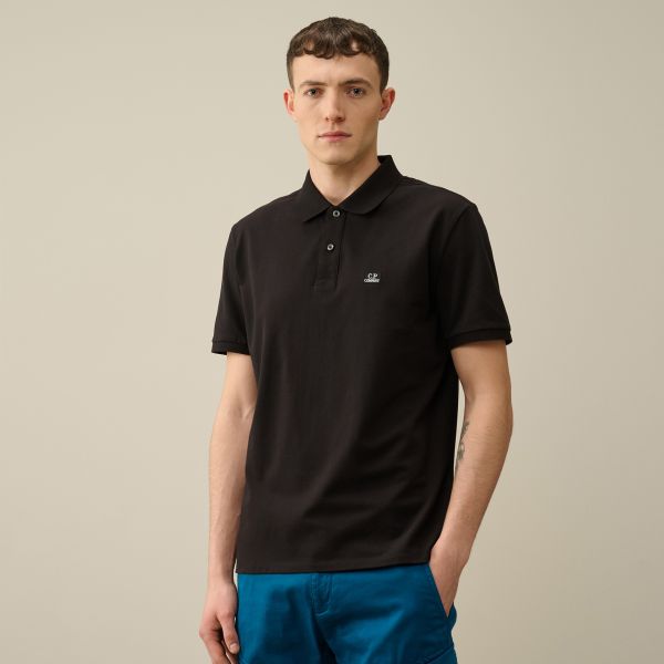 CP Company Stretch Piquet Polo Zwart
