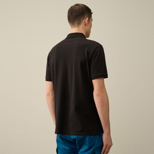 CP Company Stretch Piquet Polo Zwart
