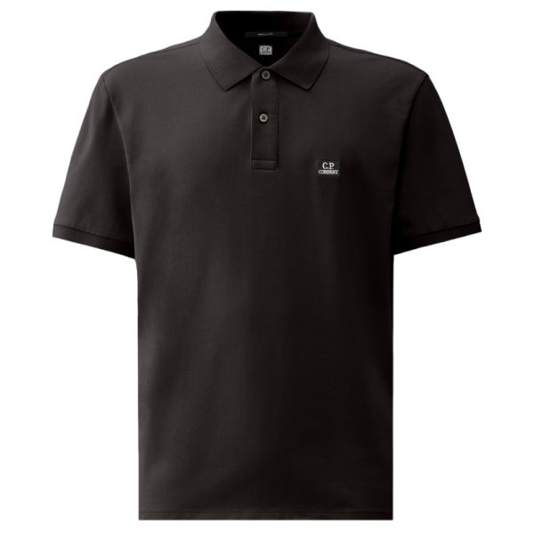 CP Company Stretch Piquet Polo Zwart