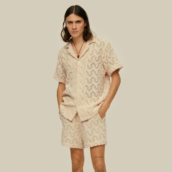 OAS Crochet Overhemd Beige